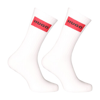 2PACK ponožky HUGO vysoké bílé (50510640 100) M