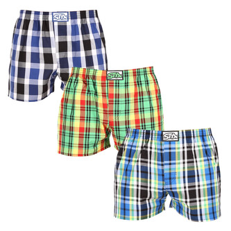 3PACK pánské trenky Styx klasická guma vícebarevné (3A11789) M