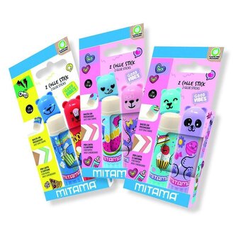 Lepicí tyčinka "Good Vibes", 15 g, 2ks, modrá/červená, Mitama 62961-90175