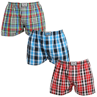 3PACK pánské trenky Styx klasická guma nadrozměr vícebarevné (3E103436) 5XL