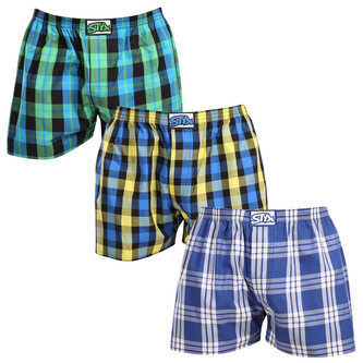 3PACK pánské trenky Styx klasická guma vícebarevné (3A103890) XXL