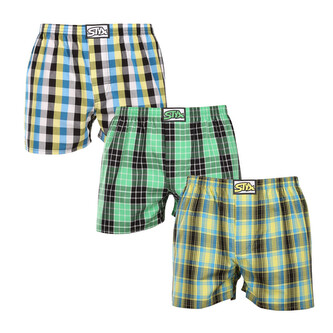 3PACK pánské trenky Styx klasická guma vícebarevné (3A102129) XXL