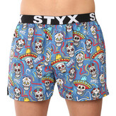 Pánské trenky Styx art sportovní guma lebky (B1856) XL