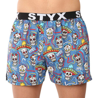 Pánské trenky Styx art sportovní guma lebky (B1856) XL