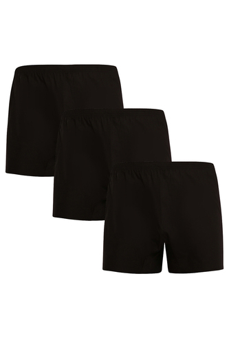 3PACK pánské trenky Nedeto černé (3NDTT001) 3XL