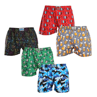 5PACK pánské trenky Styx art klasická guma vícebarevné (5A1379023) M