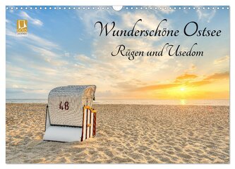 Wunderschöne Ostsee Rügen und Usedom (Wandkalender 2026 DIN A3 quer), CALVENDO Monatskalender