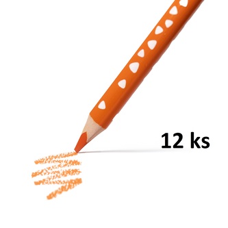 RICO pastelka trojboká  JUMBO, tuha průměr 5mm, 12 ks, oranžová