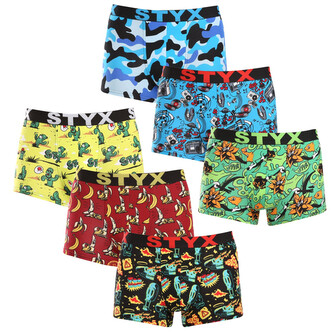 6PACK pánské boxerky Styx art sportovní guma vícebarevné (6G13198780) XXL