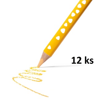 RICO pastelka trojboká  JUMBO, tuha průměr 5mm, 12 ks, žlutá