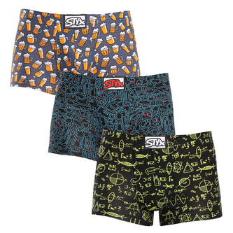 3PACK pánské boxerky Styx art klasická guma vícebarevné (3Q12672) L