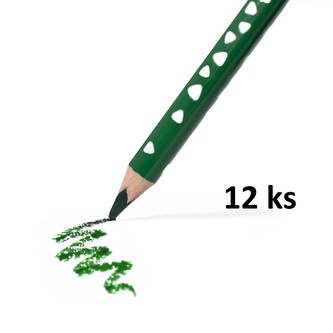 RICO pastelka trojboká  JUMBO, tuha průměr 5mm, 12 ks, tm.zelená