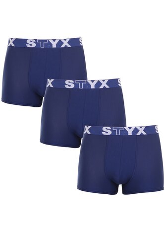 3PACK pánské boxerky Styx sportovní guma tmavě modré (3G968) M