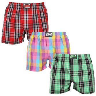 3PACK pánské trenky Styx klasická guma vícebarevné (3A102329) M