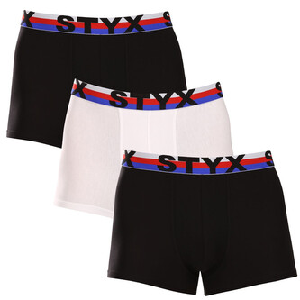 3PACK pánské boxerky Styx sportovní guma vícebarevné trikolóra (3G19001) XXL
