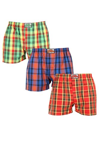 3PACK pánské trenky Styx klasická guma vícebarevné (3A100618) L