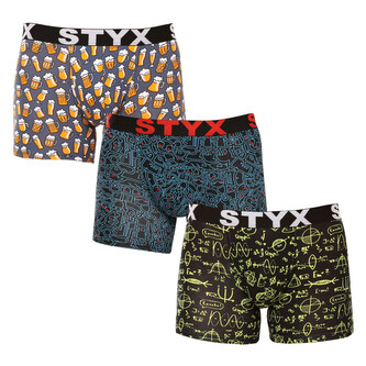 3PACK pánské boxerky Styx long art sportovní guma vícebarevné (3U12672/2) XXL