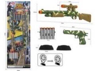 Strzelba + pistolet + 8 pocisków + tarcza