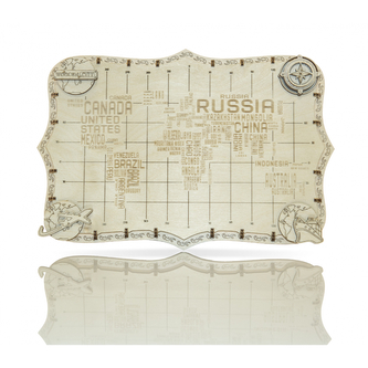 Mapa světa Words - hnědá