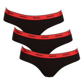 3PACK dámské kalhotky HUGO černé (50480157 005) S