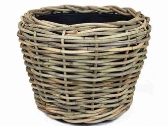 Ratanový koš Kubu 43x57 cm s plastovým vkladem, šedohnědý