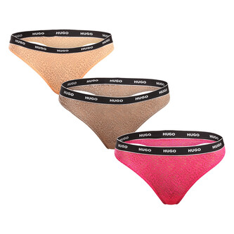 3PACK dámská tanga HUGO vícebarevná (50535265 960) M