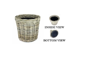 Ratanový koš Kubu 52x54 cm s plastovým vkladem, šedohnědý