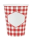 Papírové kelímky červenobílé kostkované – venkovský styl, 270 ml, 10 ks