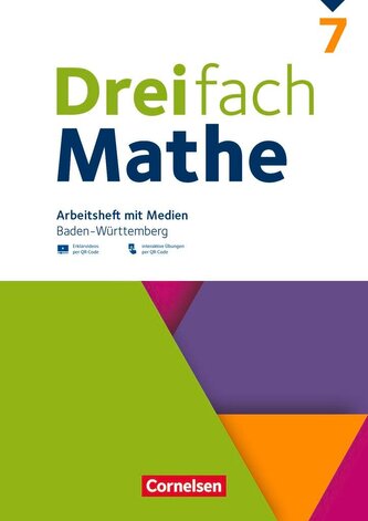Dreifach Mathe 7. Schuljahr - Baden-Württemberg - Arbeitsheft mit Medien und Lösungen - Inkl. Erklärvideos und interaktiven Übun