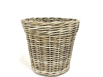 Ratanový koš Kubu 42x43 cm s plastovým vkladem, šedohnědý