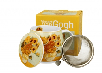 Porcelánový hrnek soudek byliňák - SUNFLOWERS, 430 ml