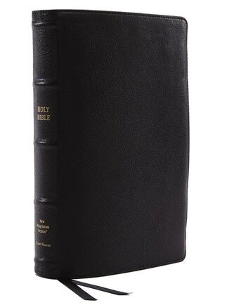 Nkjv, Reference Bible, Classic Verse-By-Verse, Center-Column, Premium Goatskin Leather, Black, Premier Collection, Red Letter Ed