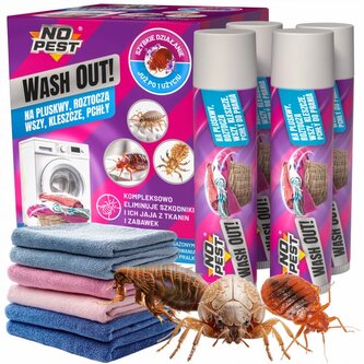 NO Pest Prací prostředek na roztoče, vajíčka štěnic, vši, blechy, klíšťata Wash Out! 4x20ml