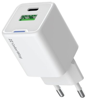 COLORWAY 1x USB-C/ síťová nabíječka/ GaN/ PD/ PPS/ QC/ 35W/ Bílá