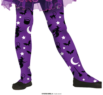 Punčochy fialové čarodějnice dětské 3-6 let 3 - 6 let