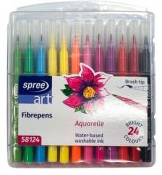 Flamastry pędzelkowe 24 kolory