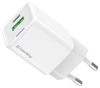 COLORWAY 1x USB-C/ síťová nabíječka/ GaN/ PD/ PPS/ QC/ 30W/ Bílá