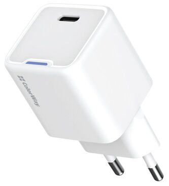COLORWAY 1x USB-C/ síťová nabíječka/ GaN/ PD/ PPS/ 30W/ Bílá