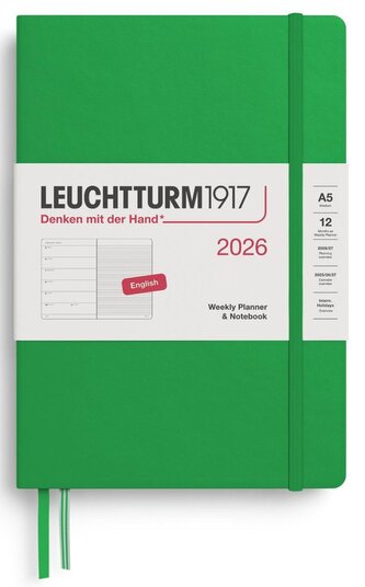 Weekly Planner & Notebook 2026 Medium (A5) Spring Leaf