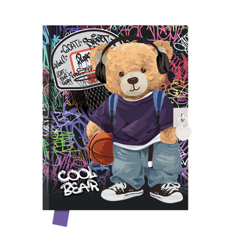 Památník JUNIOR 14x18 cm, 80 list. čistý se zámkem - Cool Bear