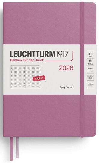 Daily Planner 2026 Medium (A5) Dusty Rose - tečkovaný