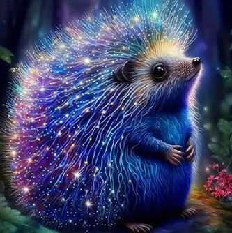 Diamantový obrázek- Ježek s jehlicemi 30x40cm