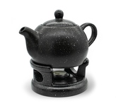 Konvice porcelán 1000ml s ohřívačem  BELLA černá mramor