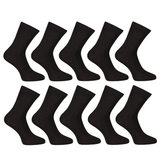 10PACK ponožky Nedeto kotníkové bambusové černé (10PBK01) M