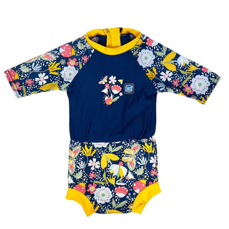 Splash About Plavky Happy Nappy UV obleček 3/4 rukáv Garden Delight Vel. XL (12-24 měs.)