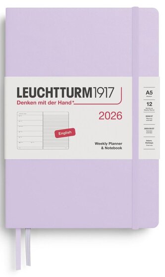 Weekly Planner & Notebook 2026 Medium (A5) Lilac