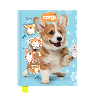 Památník JUNIOR 14x18 cm, 80 list. čistý se zámkem - Corgi