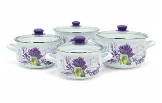 Sada hrnců smalt 8d  LEVANDULE Sada hrnců smalt 8d  LEVANDULE