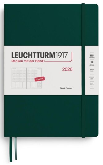 Week Planner 2026 Composition (B5) Forest Green