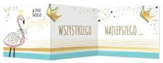 Karnet B6 składany Urodziny - Flaming